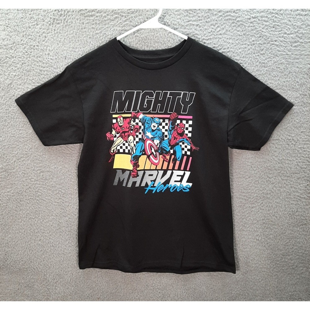 Marvel Shirt Adult Large Gray Spiderman Iron Man Captain America Pop Culture